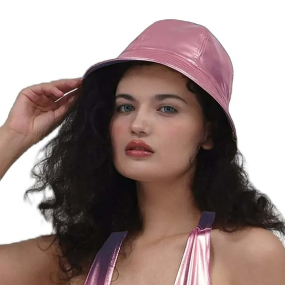 UJNDER Stylish Bucket Hats Reversible Gold Foil Coated Fisherman Hats for Trendsetters for Any Occasion Pink