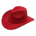 thumbnail image 1 of UJNDER Stylish Cowboy Hat for Outdoor Casual Wear Western Wool Mid Brim Performance with Ethnic Folk Design Cowboy Hat Red, 1 of 4
