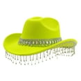 thumbnail image 1 of UJNDER Stylish Cowboy Hat for Women and Men with Large Round Gemstone Fringe and Rhinestone Decorations Ideal for Parties and Events Yellow, 1 of 3