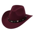 thumbnail image 1 of UJNDER Stylish Unisex Cowboy Hat Featuring Metal Details for Concerts Outdoor Gatherings and Parties Elegant Western Fashion Accessory Wine, 1 of 3