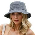 thumbnail image 1 of UJNDER Stylish Unisex Sun Hats for Outdoor Comfortable Denim Wide Brim Summer Hat for Beach and Casual Wear Lightweight and Breathable Design Grey, 1 of 4