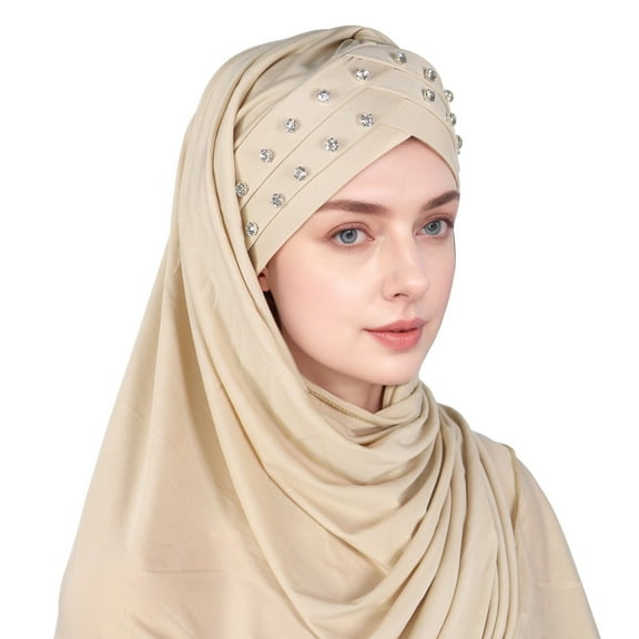 UJNDER Stylish Women Hat Ruffle Cancer Chemo Turban Wrap Cap Scarf Shawl for Comfort and Support Khaki