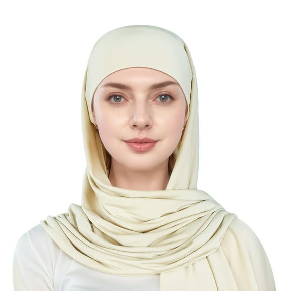 UJNDER Stylish Women Hat Ruffle Cancer Chemo Turban Wrap Cap Scarf Shawl for Fashionable Comfort Beige