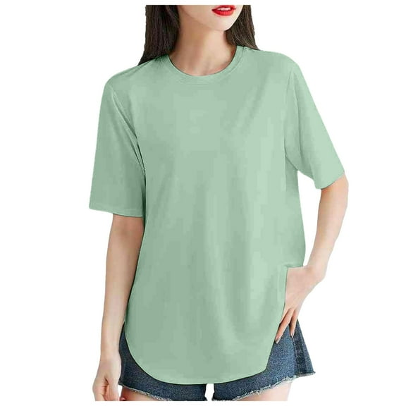UJNDER Summer Women's Short Sleeve Cool Top T Shirt Spring Summer Yoga Wear Long Stretch Thermal Tops for Women Green L