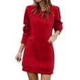 thumbnail image 1 of UJNDER Sweatshirt Dress for Women Knitted Pullover Long Sleeve Pocket Casual Winter RD1 XL, 1 of 8