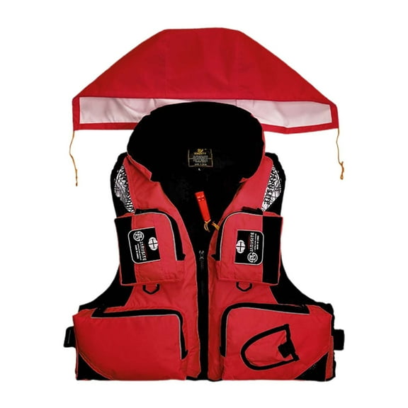 UJNDER Swim Jackets -Pocket Detachable High Buoyancy Life Vest for Men and Women, for Sea Fishing, Surfing, Swimming and Rock Fishing Red L