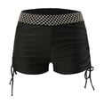 thumbnail image 1 of UJNDER Swim Shorts High Waist Print with Adjustable Side Ties for A Custom Fit Beach Wear Bikini Bottoms for Women Black_002 XXL, 1 of 9