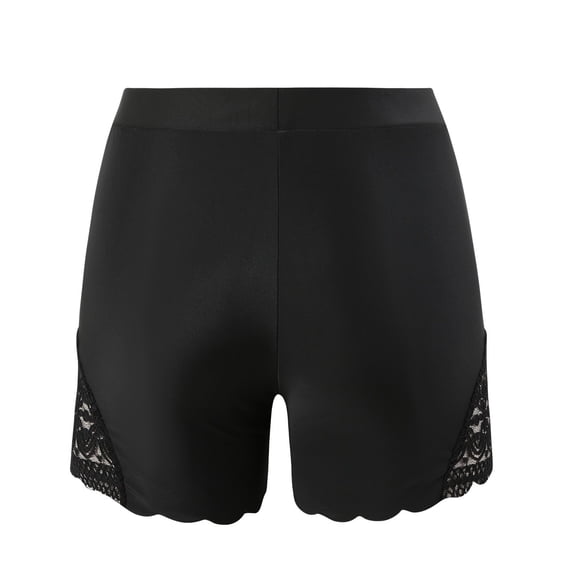 UJNDER Swim Shorts for Women High Waisted with Trim and Pockets for Beach Swimwear Coverage High Waisted Bikini Bottoms Black_004 S