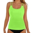 thumbnail image 1 of UJNDER Swimsuit Tops for Women High Waisted Tankini Top with Swim Shorts Plus Size Two Piece Swimsuit Style Womens Swim Tops Green M, 1 of 6