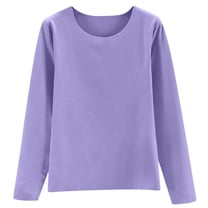 UJNDER Thermal Underwear Top for Versatile Long Sleeve Base Layer with Round Neck and Seamless Design for Warmth Thermal Tops for Women Light Purple XXL