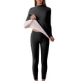 thumbnail image 1 of UJNDER Thermal Underwear Warm Lined Base Layer Top and Bottom for Cold Weather Comfort Thermal Underwear for Women Black XXXL, 1 of 7