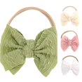 thumbnail image 1 of UJNDER Toddler Baby Girls Solid Bow Hairband Headwear Nylon Elastic Soft Cute Daily Accessory Baby Girl Headbands,Green,One Size, 1 of 3