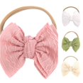thumbnail image 1 of UJNDER Toddler Baby Girls Solid Bow Hairband Headwear Nylon Elastic Soft Cute Daily Accessory Baby Girl Headbands,Pink,One Size, 1 of 3