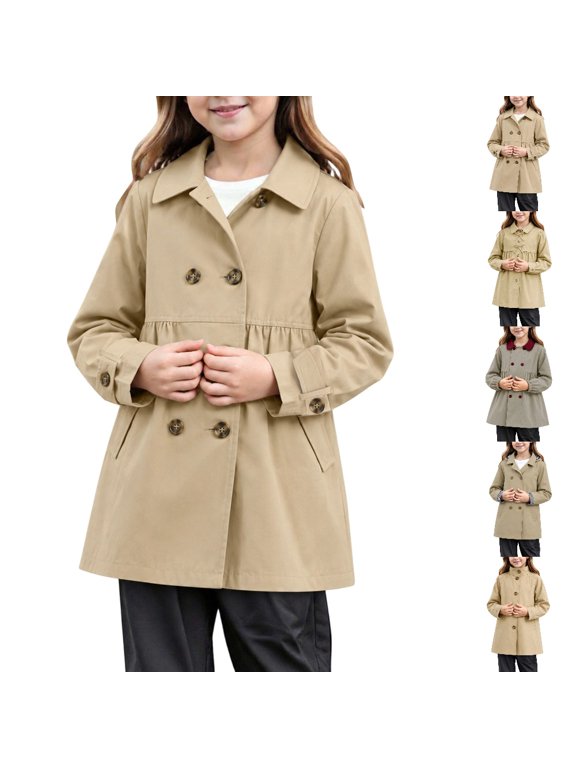Girls Jacket Timeless British Style Coat for Older Kids Classic Outerwear for Playful Everyday Adventures