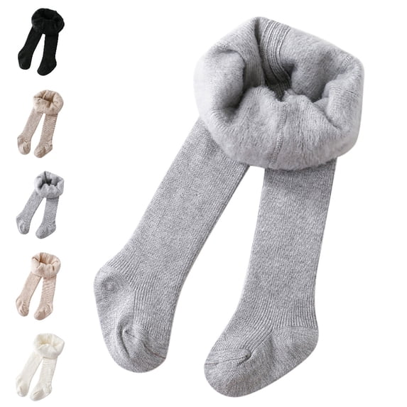 UJNDER Toddler Kids Baby Girls Lined Warm Full Length Pantyhose Stretchy Basic Pants for Winter Stocking Toddler Leggings,02_Grey,4-6 Years