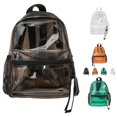 thumbnail image 1 of UJNDER Transparent Clear Jelly Backpack for Summer Travel and Beach Trips Water-resistant Daypack with Multiple Compartments School Backpack for Girls,02_Black,Mid, 1 of 5