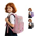 thumbnail image 1 of UJNDER Transparent Kids Backpack with Clear Front Pocket Lightweight Daypack for School Commuting and Travel Activities School Backpack for Girls,02_Pink,Mid, 1 of 7