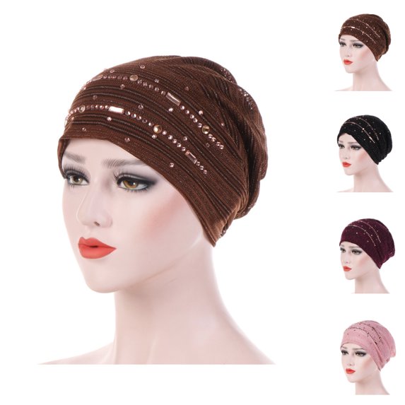 UJNDER Turban Long Caps Women Head Wrap Mesh Style Breathable Bonnet Hair Wrap Coffee,One Size