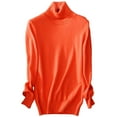 thumbnail image 1 of UJNDER Turtleneck Knit Sweater for Women Classic Winter Pullover Cozy Casual Orange XL, 1 of 3