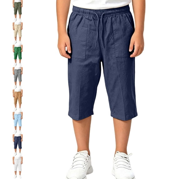 UJNDER Unisex Kid's Lightweight Loose Fit Stretchy Beach Pants for and Play Sweat Pants Baggy,Navy,4-5 Years