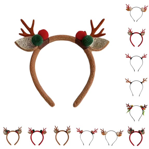 UJNDER Unisex Reindeer Holiday Headband for Festive Celebrations and Parties Headbands for Women,Watermelon Red3,One Size