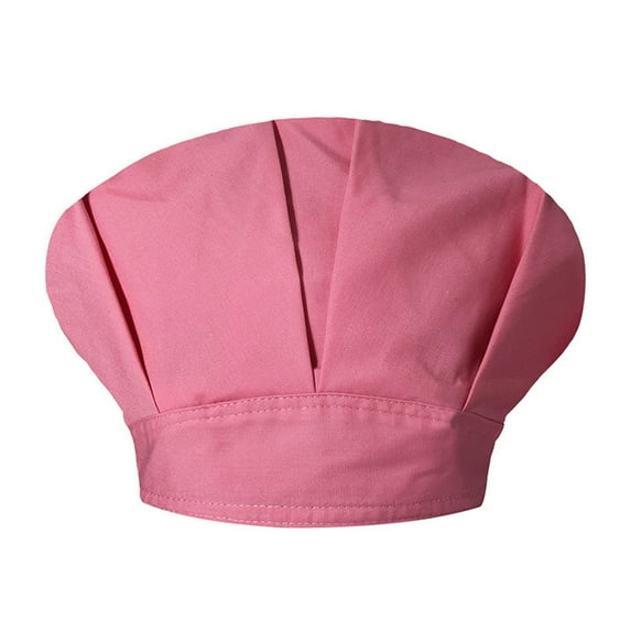 UJNDER Unisex Solid Color Cap Chef Hat Bouffant Design for Kitchen Catering Oil Proof and Comfortable Wear Pink