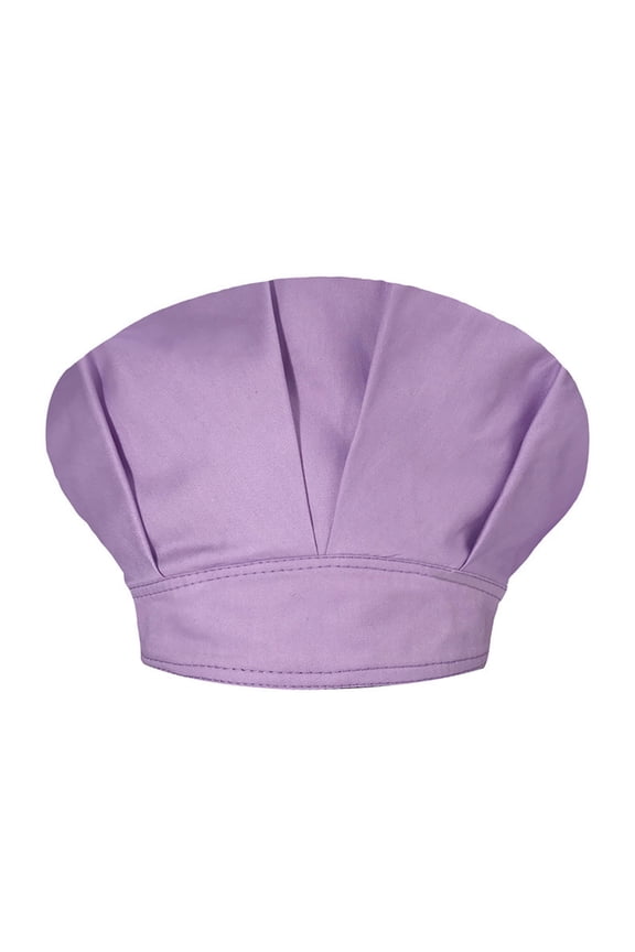 Unisex Solid Color Cap Chef Hat Bouffant Design for Kitchen Catering Oil Proof and Comfortable Wear Purple