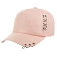 thumbnail image 1 of UJNDER Unisex Solid Color Metal Rings Fashion Casual Cap For Stylish Everyday Wear Modern Baseball Hat With Decorative Details For Men Women Pink, 1 of 5
