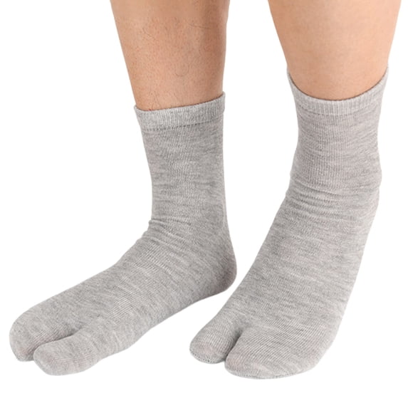 UJNDER Unisex Tabi Socks Japanese Split Toe Socks Blend Crew Socks for Indoor Grey