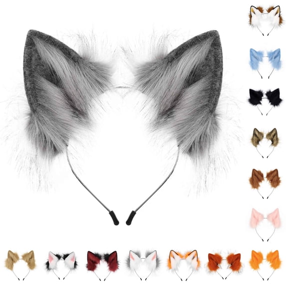 UJNDER Unisex Wolf Ears Headband for Cosplay Party Accessory Headbands for Men,Dark Gray,One Size