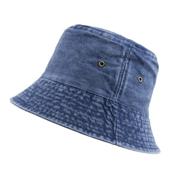 UJNDER Washed Denim Bucket Hat for Casual Outdoor Use Adjustable Lightweight Unisex Design Ideal for Sun and Everyday Wear Navy