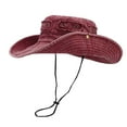 thumbnail image 1 of UJNDER Washed Sun Hat with Brass Buckle Unisex Outdoor Jungle Fishing Cap Ideal for Hiking and Camping Enthusiasts Red, 1 of 4