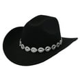 thumbnail image 1 of UJNDER Western Cowboy Hat for Men and Women with Metal Drops Gemstone Net Design Chain Ideal for Fashion Events and Parties Black, 1 of 3