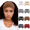 thumbnail image 1 of UJNDER Wide Retro Headscarf for Ladies Featuring Cute Knotted Hair Band for Daily Use Hair Scarf Coffee, 1 of 5