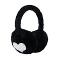 thumbnail image 1 of UJNDER Winter Cat Ear Earmuffs With Sequin Heart Shape Adjustable Ear Warmers for Girls and Women Black, 1 of 5
