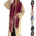 thumbnail image 1 of UJNDER Winter Scarf for Women Loop Yarn Plaid Cozy Warm Fashion Soft Textured Wrap Shawl Elegant Everyday Style, 1 of 4