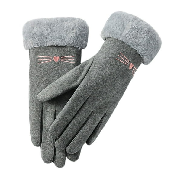 UJNDER Winter Ski Inner Gloves for Men and Women Lined Windproof and Cold Outdoor Cycling Flip Finger Screen Gloves 01-Grey