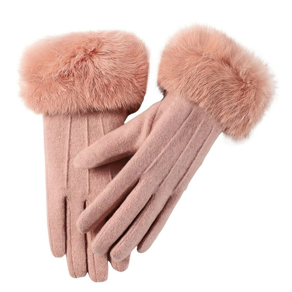 UJNDER Winter Ski Inner Gloves for Men and Women Lined Windproof and Cold Outdoor Cycling Flip Finger Screen Gloves 02-Pink