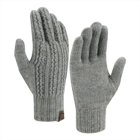 UJNDER Winter Solid Color Knitted Gloves for Men and Women Offering Exceptional Warmth and Comfort in Cold Weather Conditions Light Gray