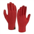 thumbnail image 1 of UJNDER Winter Solid Color Knitted Gloves for Men and Women Offering Exceptional Warmth and Comfort in Cold Weather Conditions Red, 1 of 8