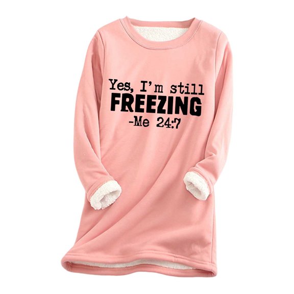 UJNDER Women Fashion Print Crew Neck Casual Plus Long Sleeve Hoodie Top Long Sleeve Tops for Women Pink XXL