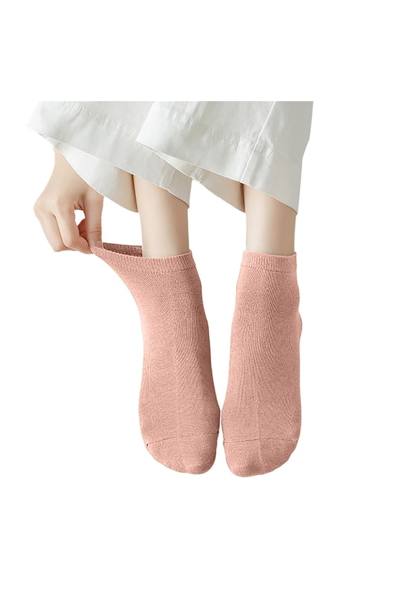 Women Knitted Warm Sock Soft Lightweight Cotton Socks for Women Pink