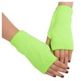 thumbnail image 1 of UJNDER Women Girl Knitted Arm Fingerless Keep Warm Winter Gloves Soft Warm Mitten for Daily Use Mint Green One Size, 1 of 2