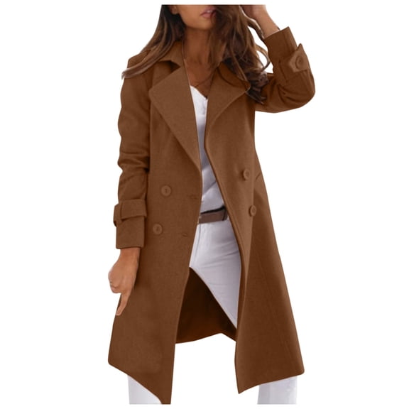 UJNDER Women Irregular Bow Zippers Sleeve Long Warm Wool Jacket Windbreaker for Women Trench Coat Women Design Khaki L
