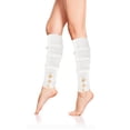 thumbnail image 1 of UJNDER Women Long Ribbed Knit Leg Warmers With Buttons Boot Socks For Winter Sports White, 1 of 5