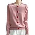 thumbnail image 1 of UJNDER Women Seamless Knit Cardigan Long Sleeve Button Up Sweater Coat Soft Comfortable Elegant Casual Outerwear Pink L, 1 of 3