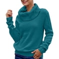 thumbnail image 1 of UJNDER Women Solid Long Sleeve Turtleneck Knitted Sweater Pullover Top Blouse Turtleneck Sweater Women Green L, 1 of 4