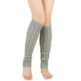 thumbnail image 1 of UJNDER Women's Autumn Winter Knitted Leg Warmers Foot Covers Boot Socks Cable Knit Stacked Grey, 1 of 3
