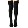 thumbnail image 1 of UJNDER Women's Autumn Winter Knitted Over Knee Long Socks Thigh High Stockings Black, 1 of 9