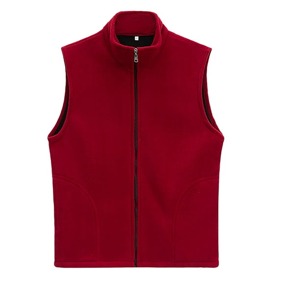 UJNDER Women's Autumn and Winter Velvet Vest Warm Vest Lined Outerwear Jacket for Women Brick Red XXL